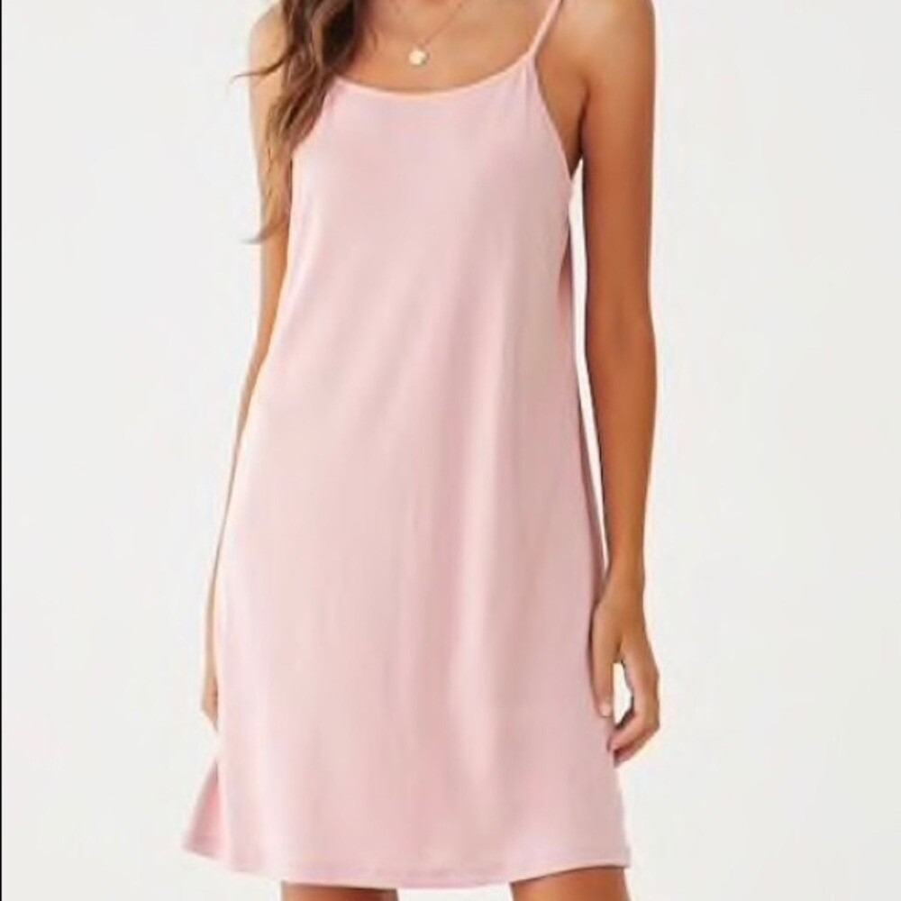 Loose Fit Light Pink Adjustable Spaghetti Strap Slip Dress New W Tags Size Large